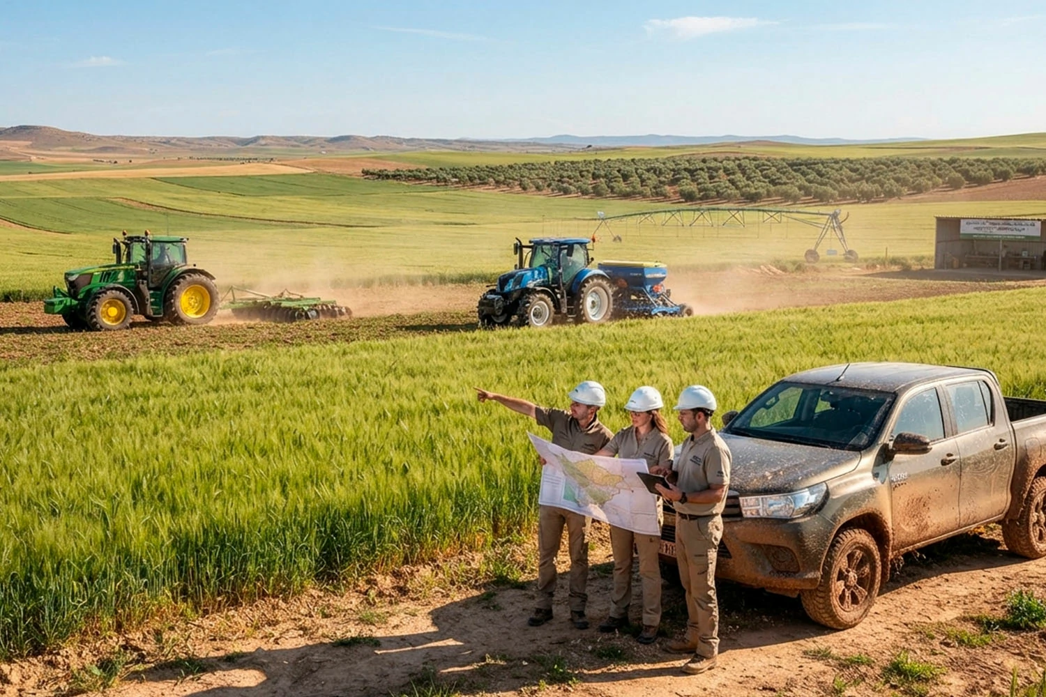 Terrenos de cultivo y campos agrícolas durante la gestión y desarrollo del proyecto Terreno Villar.