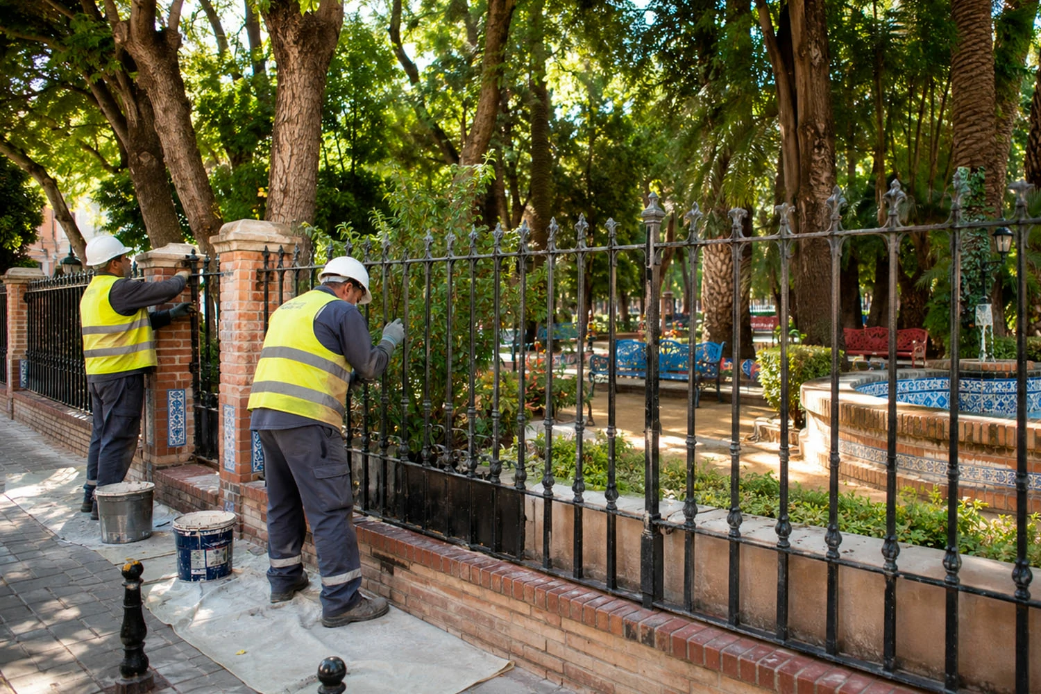 Rehabilitación del cerramiento de hierro forjado del Jardín Reina Victoria de Palma del Río.