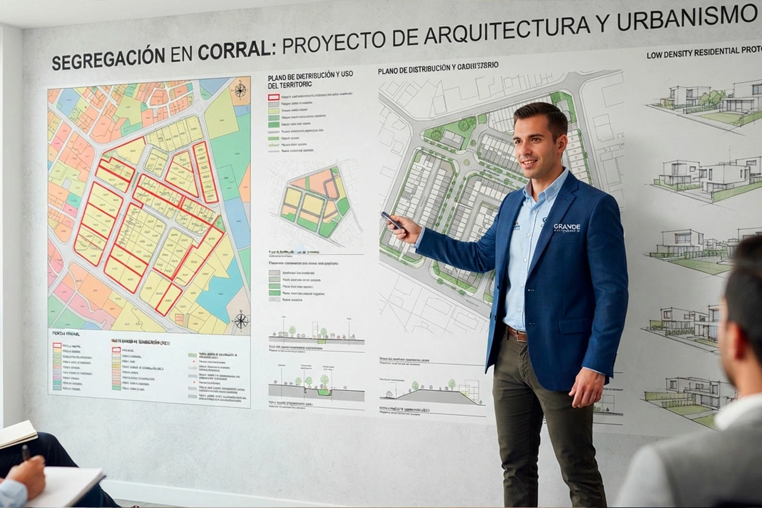 Planos catastrales y esquemas urbanísticos del proyecto de segregación en Corral.